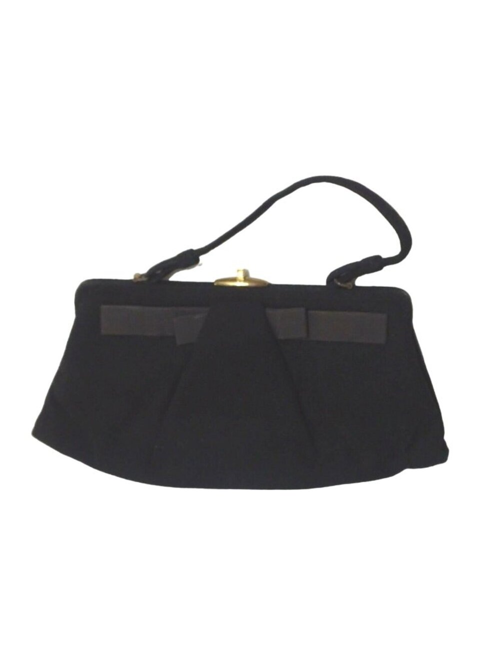 Vintage Lewis Purse Handbag Clutch Black Metal Clasp Closure Party Formal Retro